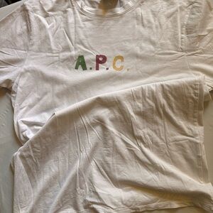 A.P.C. Multicolor Logo White Tee M men’s